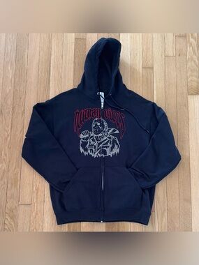 Rare Human Vices Jason Voorhees Hoodie Full Zip Rhinestone Medium Black